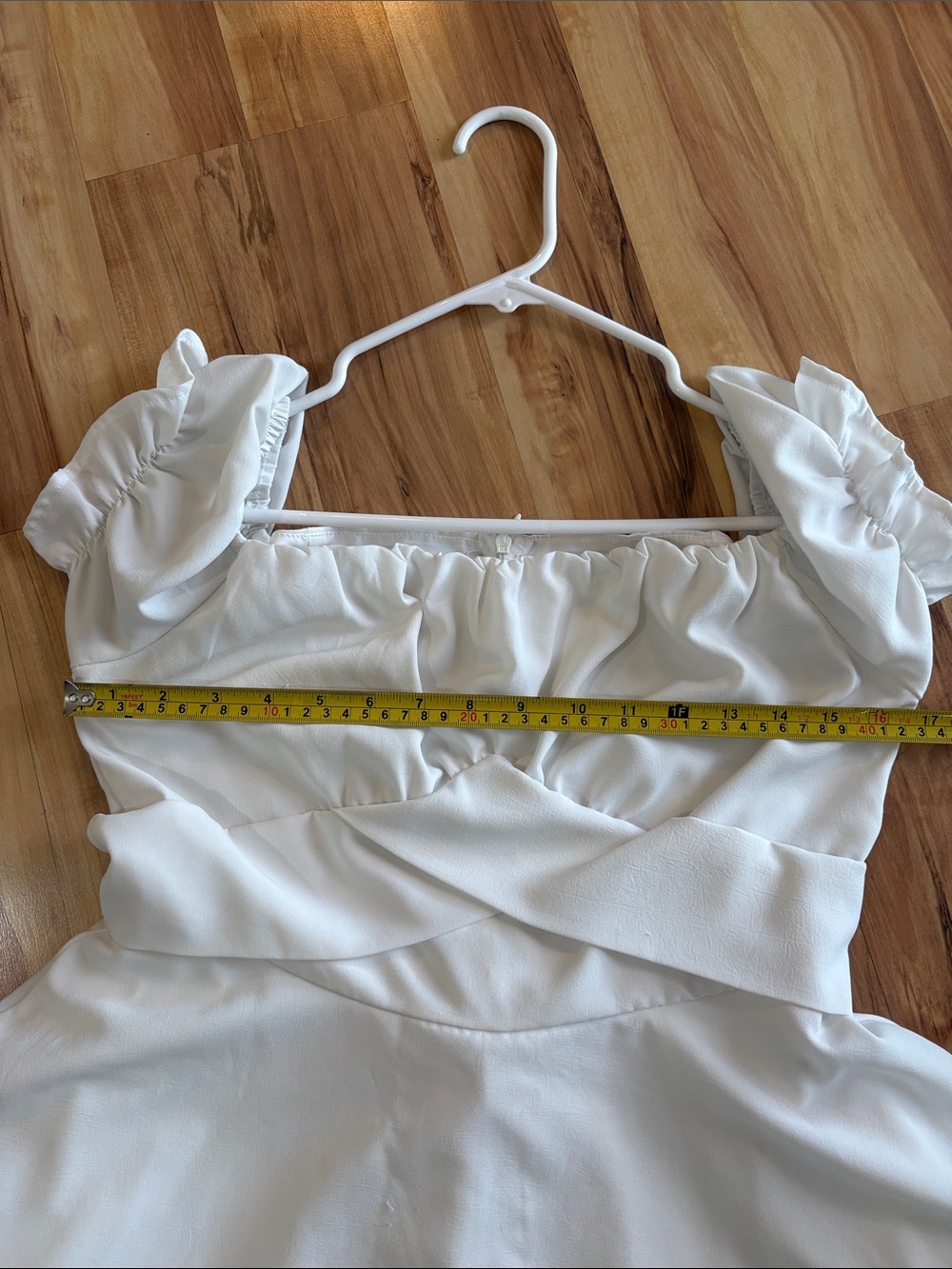 Ivory Ruffle V-Neck Mini Dress - Picture 9 of 16
